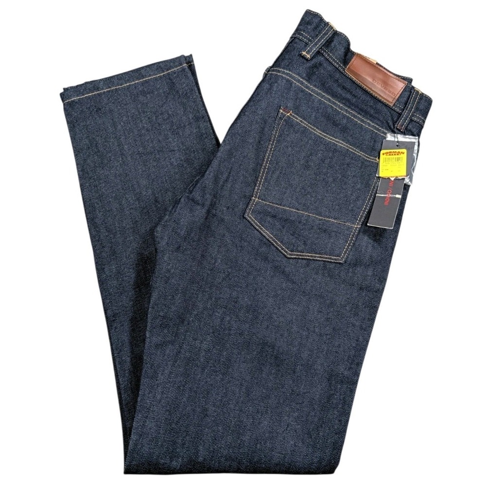 Devred 1902 Jeans Men's 33x33 Raw Indigo Dark Wash Regular Henri Button Fly NWT